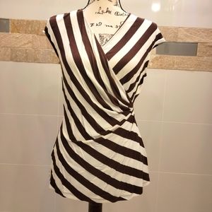 Tommy Bahama size small striped wrap blouse